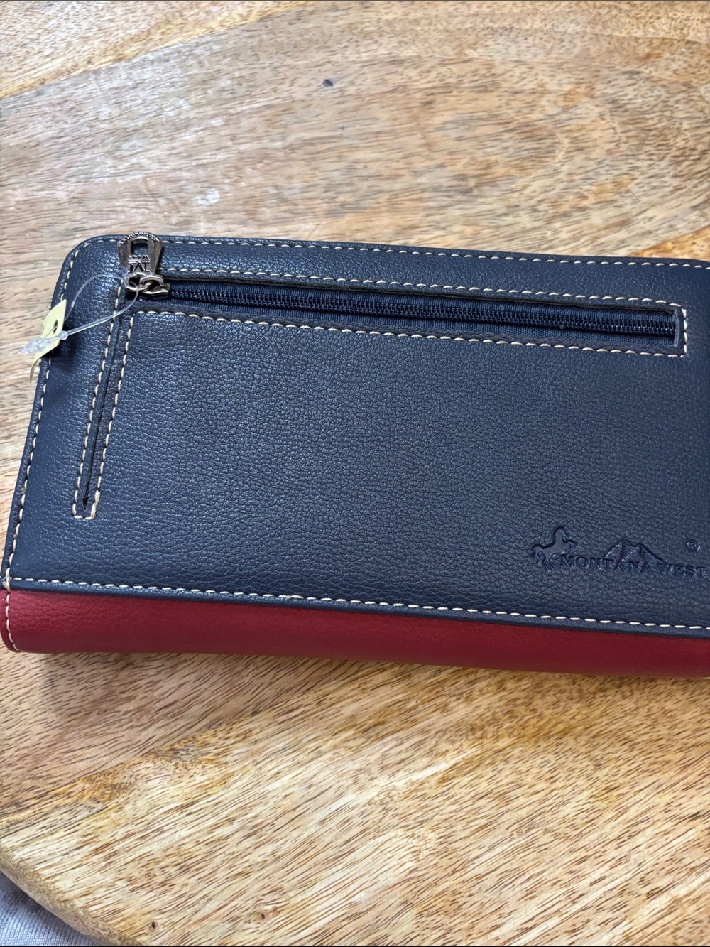 Montana West Red, Navy & Gold American Flag Studded Zip Wallet - Picture 2 of 5